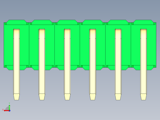 彩色公排针 100mil 2.54mm 系列-DS1022_green_2x06p_100mil_TypeD_rev1.0后视缩略图