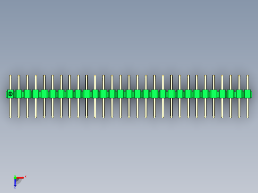 彩色公排针 100mil 2.54mm 系列-DS1022_green_2x29p_100mil_TypeD_rev1.0俯视缩略图