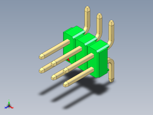 彩色公排针 100mil 2.54mm 系列-DS1022_green_06p_100mil_TypeSMT_rev1.0