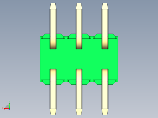 彩色公排针 100mil 2.54mm 系列-DS1022_green_06p_100mil_TypeSMT_rev1.0后视缩略图