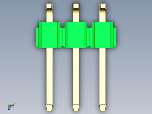 彩色公排针 100mil 2.54mm 系列-DS1022_green_06p_100mil_TypeSMT_rev1.0俯视缩略图