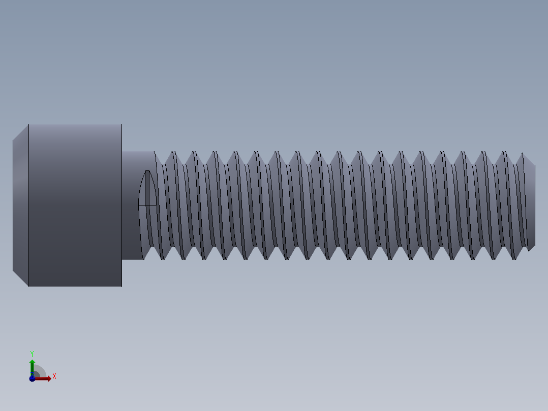 粗螺纹 SHCS 螺钉-SHCS 8-32.x0.625前视图