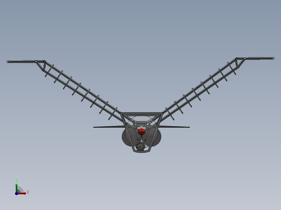 扑翼鸟扑翼机构前视图
