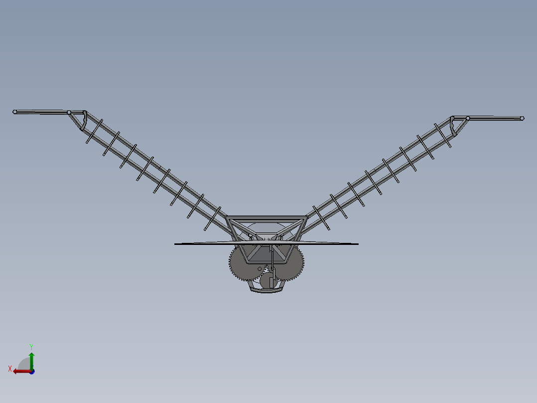 扑翼鸟扑翼机构后视图