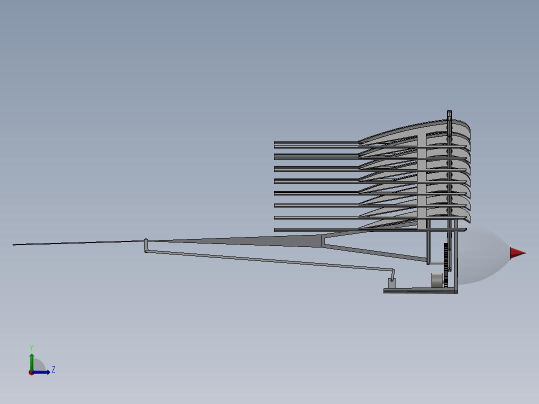 扑翼鸟扑翼机构左视图