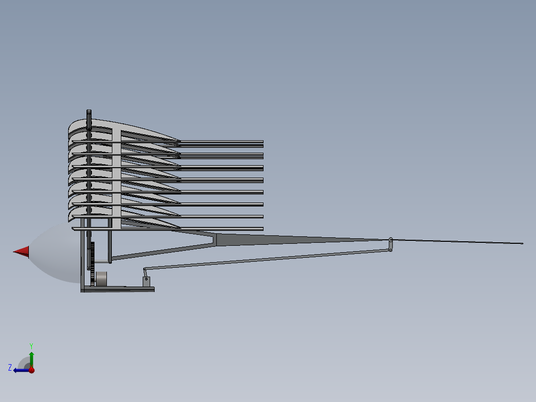 扑翼鸟扑翼机构右视图