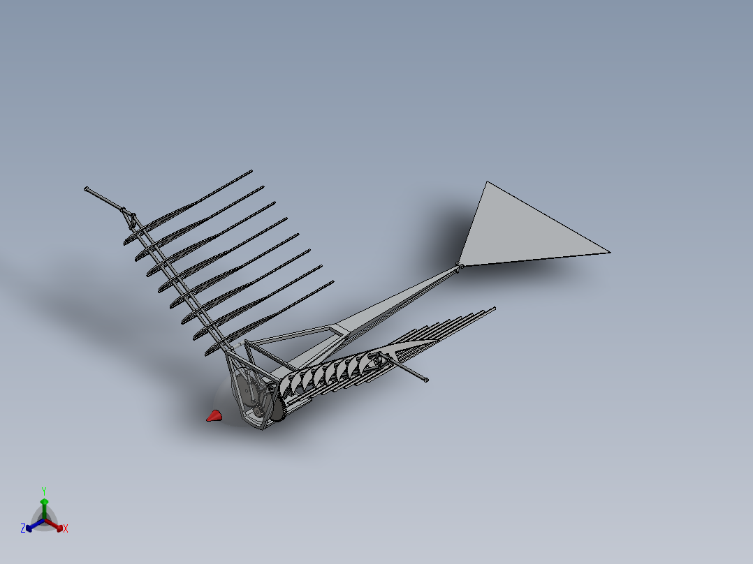 扑翼鸟扑翼机构正等轴测图