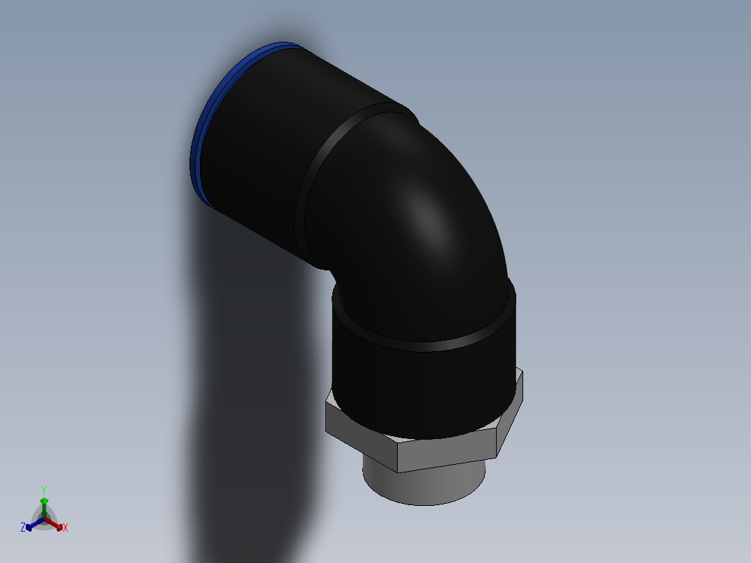 Ø16 x 3-8G COTOVELO 90° MACHO GIRAT. (C02471638)正等轴测图