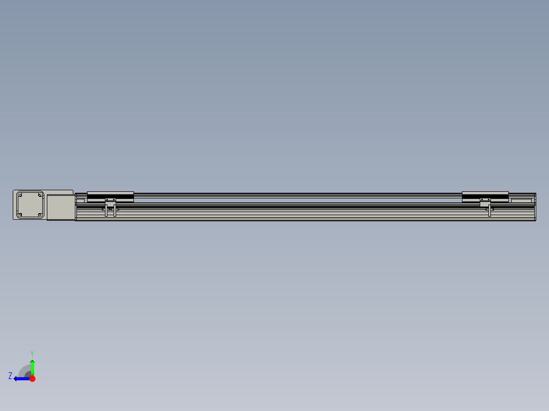 直线模组LHB17-L40-S1200-BL设计图纸右视图