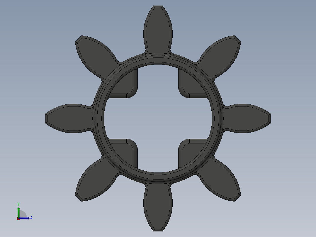 3647 Old Dark Grey Technic Gear 8 Tooth.SLDPRT左视图