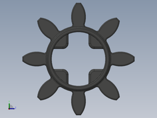 3647 Old Dark Grey Technic Gear 8 Tooth.SLDPRT左视缩略图