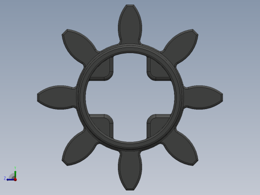 3647 Old Dark Grey Technic Gear 8 Tooth.SLDPRT右视缩略图