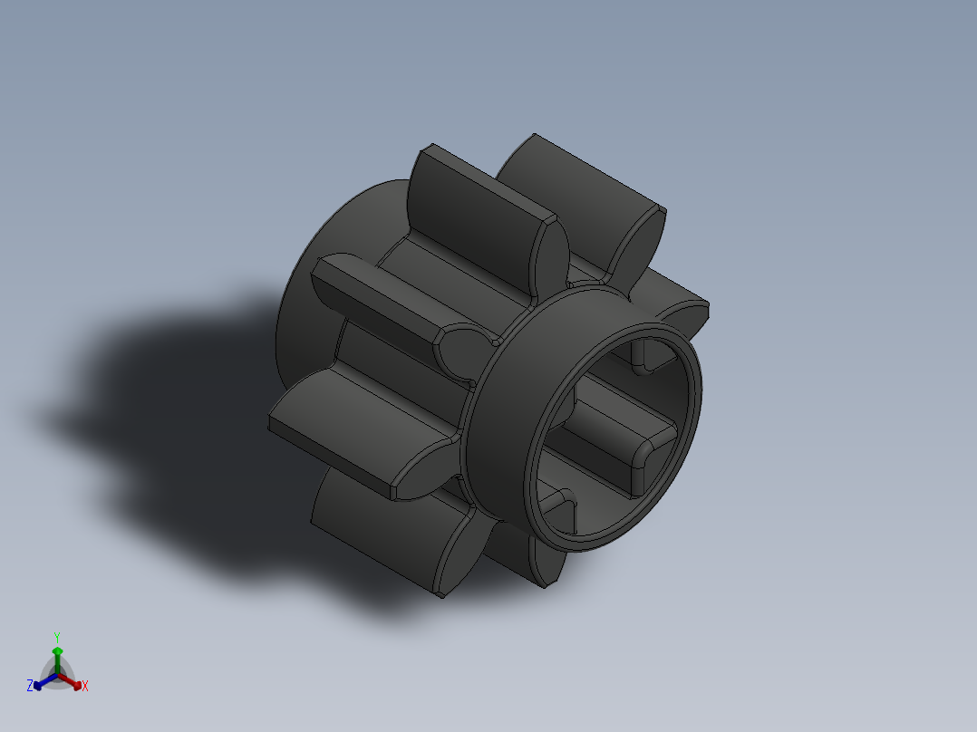 3647 Old Dark Grey Technic Gear 8 Tooth.SLDPRT正等轴测图