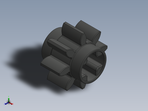 3647 Old Dark Grey Technic Gear 8 Tooth.SLDPRT正等轴测缩略图