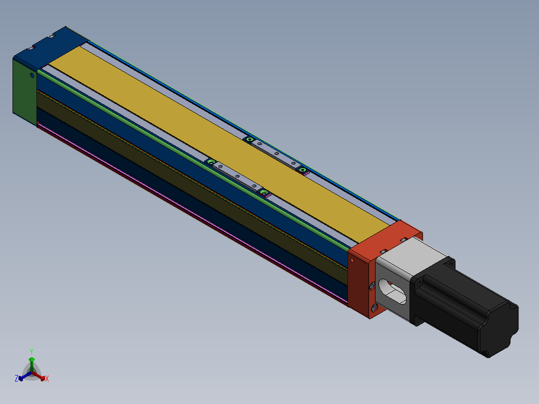 滑台模组RXS80-L350N正等轴测图