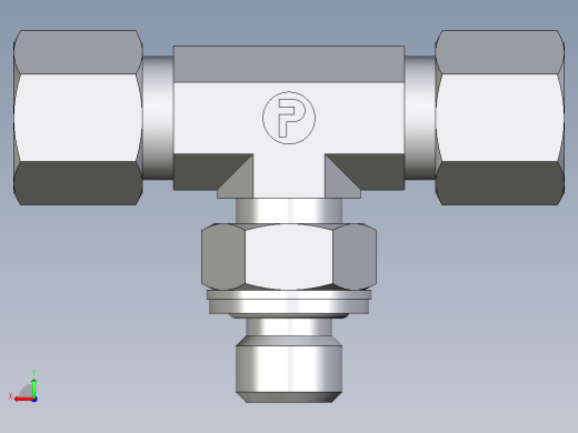 卡套式工业通用硬管接头EO_Adjustable_locknut_branch_tee_TEE08LMCF后视缩略图