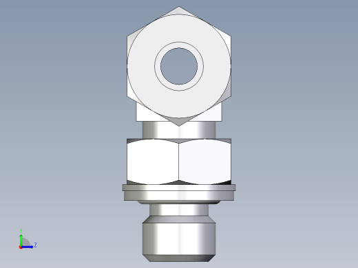 卡套式工业通用硬管接头EO_Adjustable_locknut_branch_tee_TEE08LMCF左视缩略图