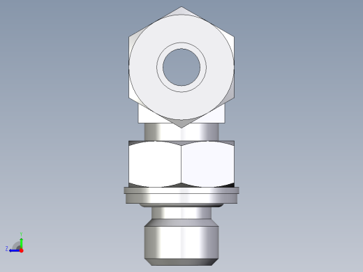 卡套式工业通用硬管接头EO_Adjustable_locknut_branch_tee_TEE08LMCF右视缩略图