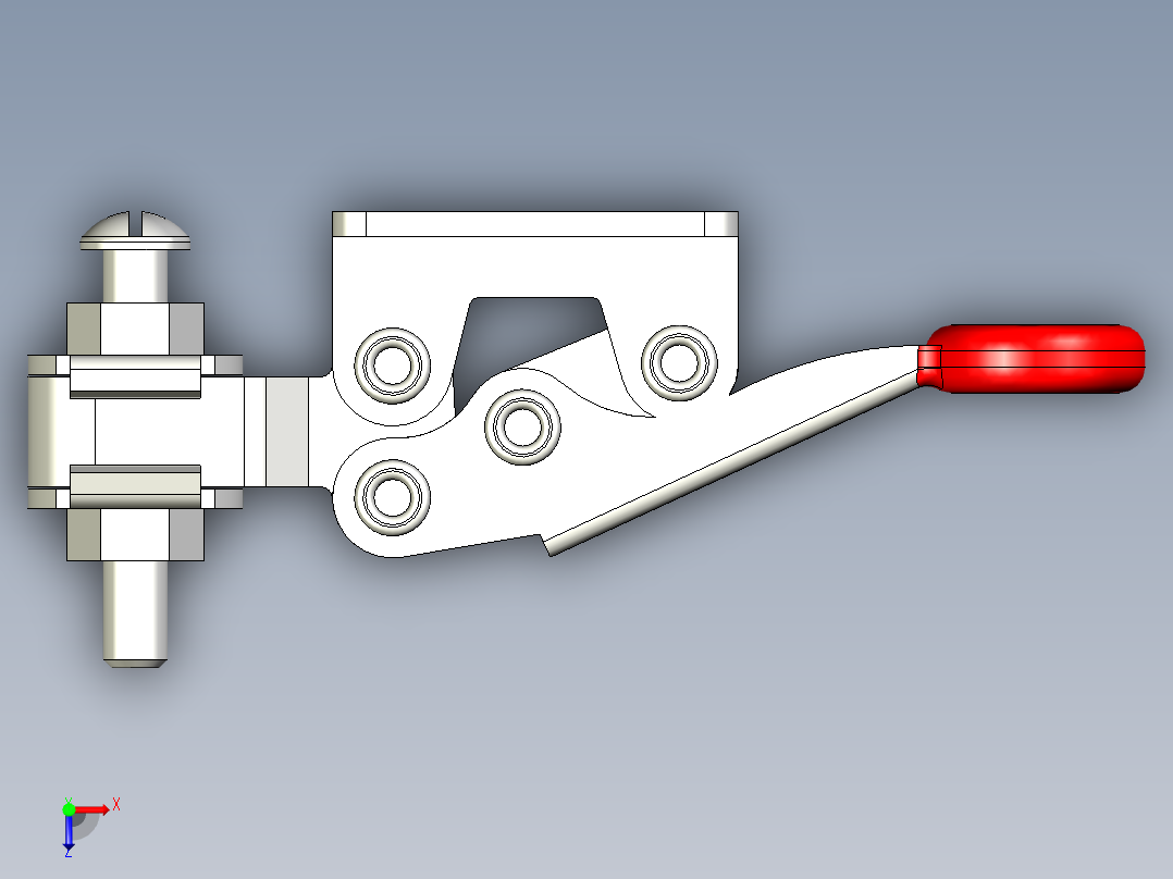 水平式夾鉗SSP(C)-3D多系列多零件图纸模型俯视图