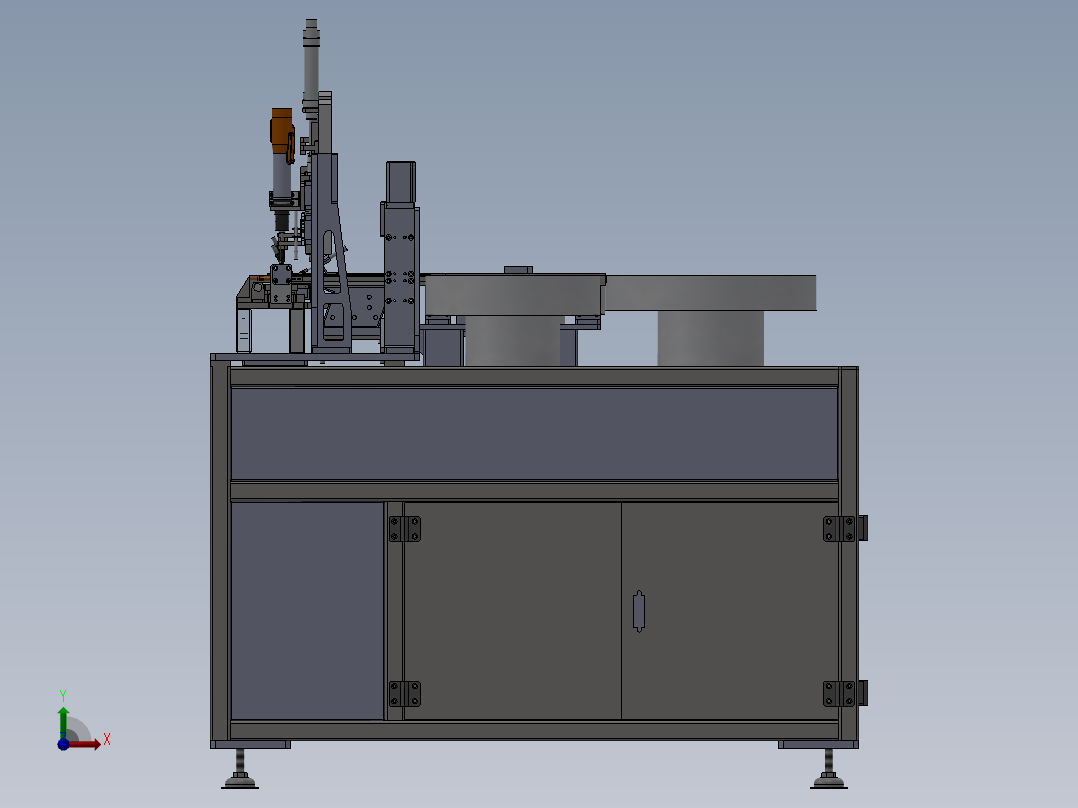 晶体机组装机构装配前视图