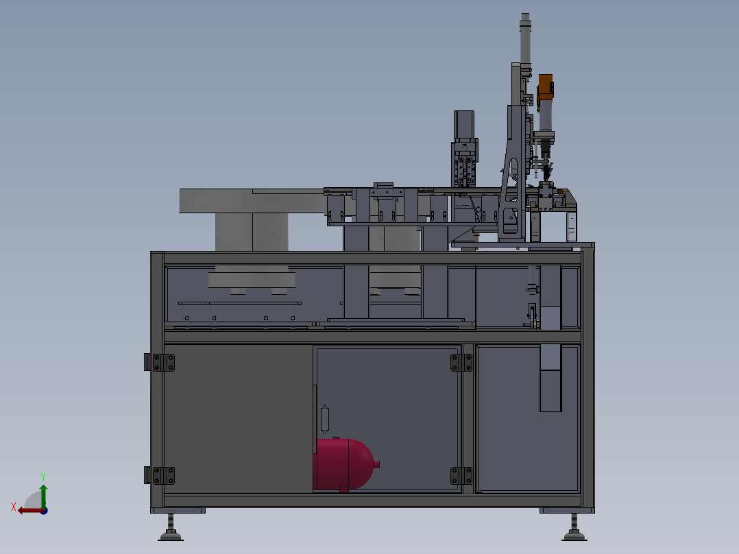 晶体机组装机构装配后视图