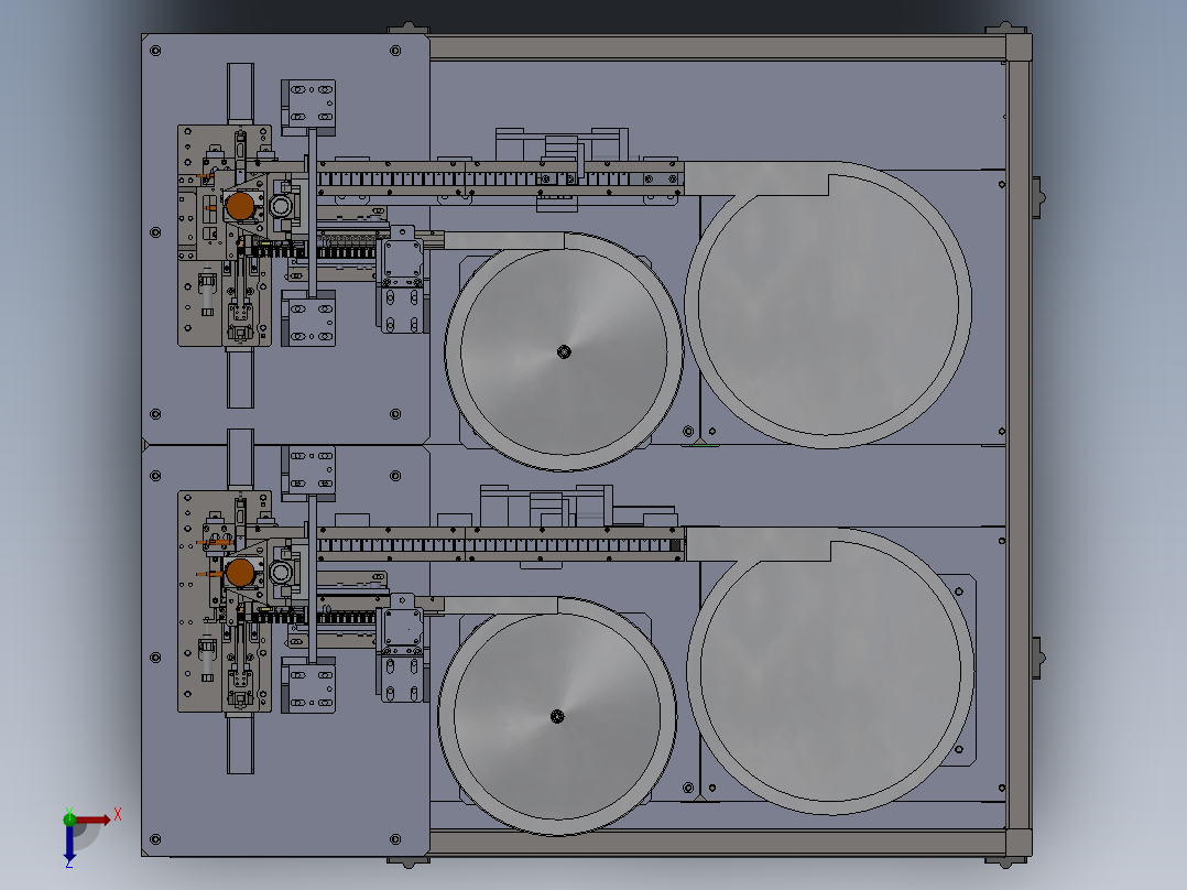 晶体机组装机构装配俯视图