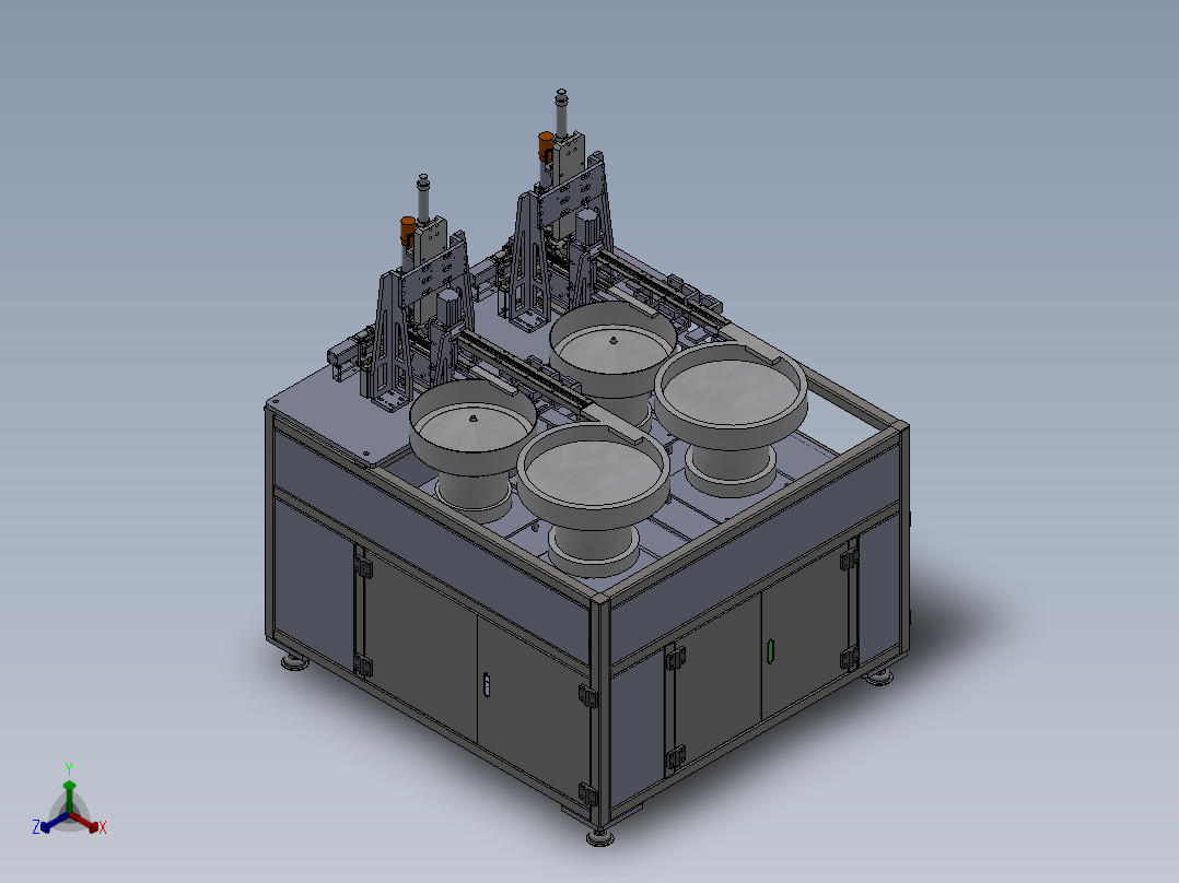 晶体机组装机构装配正等轴测图