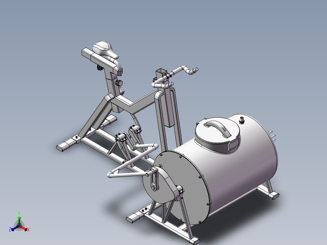 创新节能健身洗衣机3D模型图纸 1 机械设计参考资料设计素材