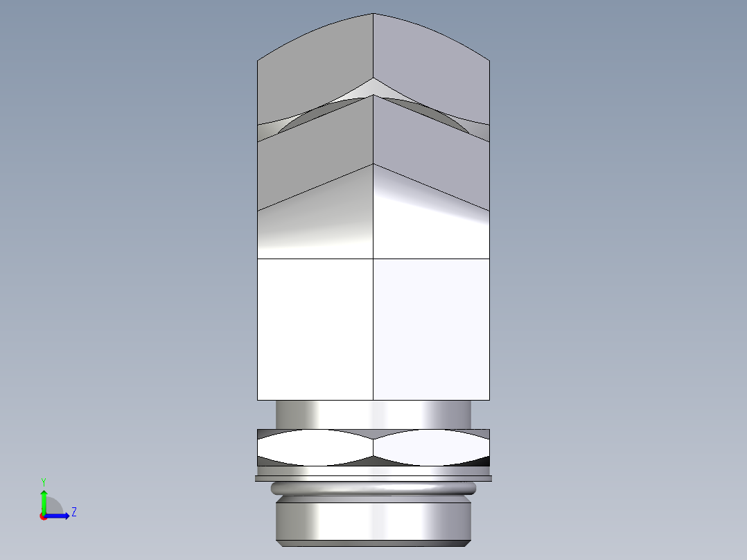 卡套式工业通用硬管接头EO_Adjustable_locknut_45_deg_elbow_VEE35LMORCF左视图