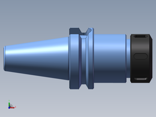 弹簧卡刀柄BT40-ER32三维模型前视缩略图