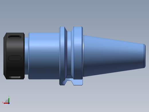 弹簧卡刀柄BT40-ER32三维模型后视缩略图