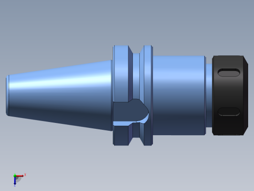 弹簧卡刀柄BT40-ER32三维模型俯视缩略图