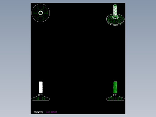 工程塑膠固定腳座600-2D多系列多零件图纸模型