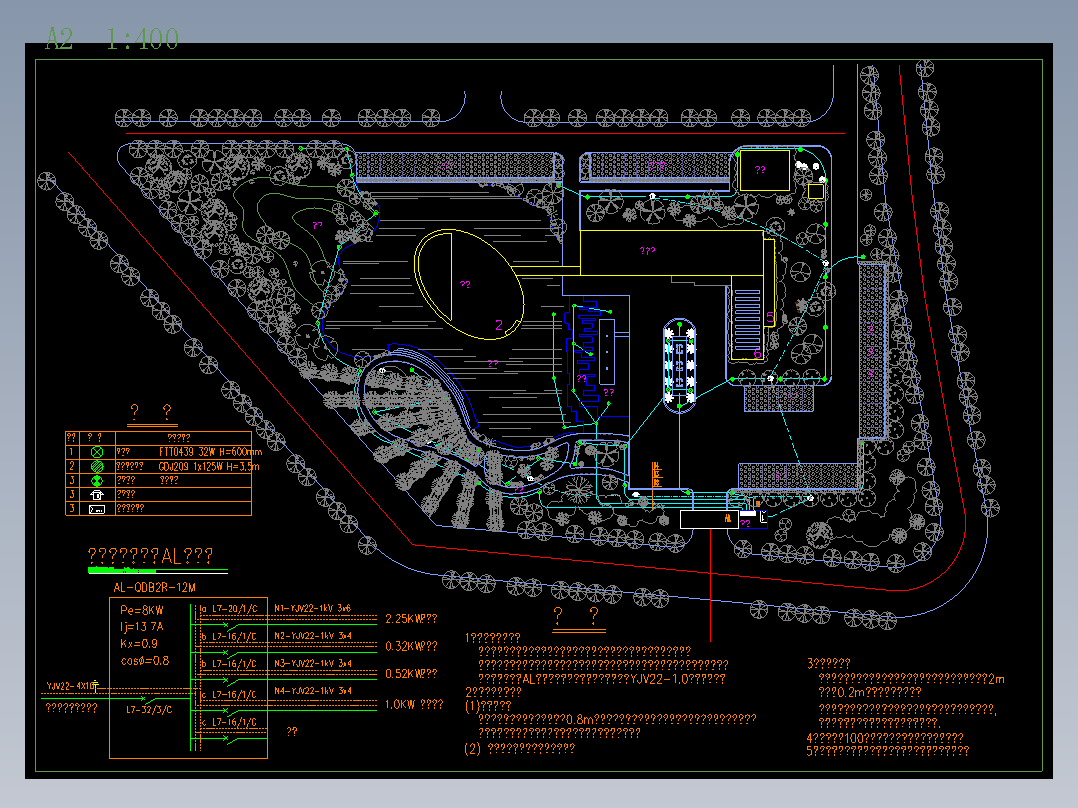 小区庭院灯照明电气图