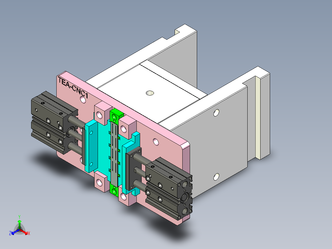 TEA-笔记本CNC工装夹具三维模型CNC1-0317正等轴测图