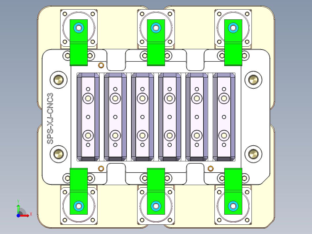 SPS-XJ-笔记本CNC工装夹具三维模型CNC3-0113前视图