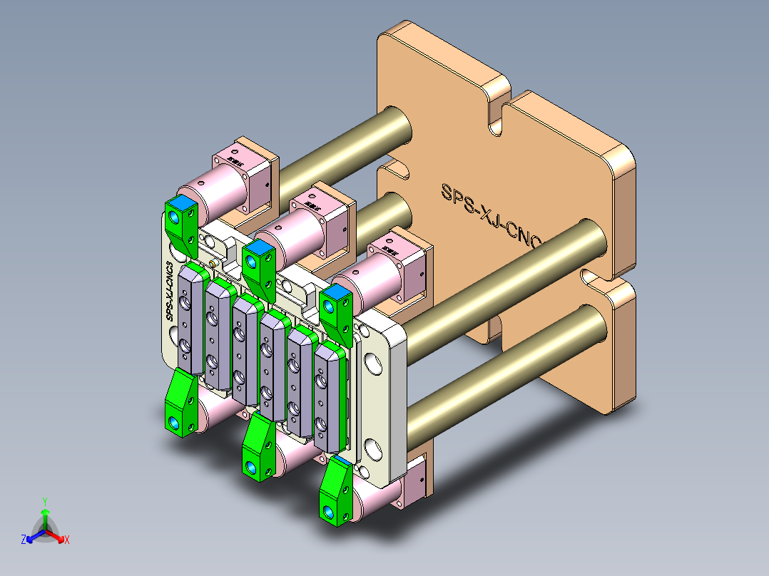 SPS-XJ-笔记本CNC工装夹具三维模型CNC3-0113正等轴测图