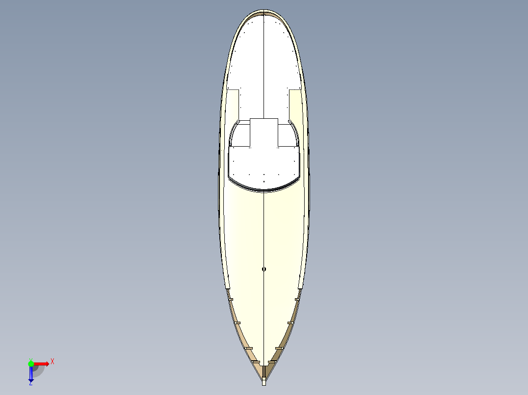 简易渔船模型俯视图