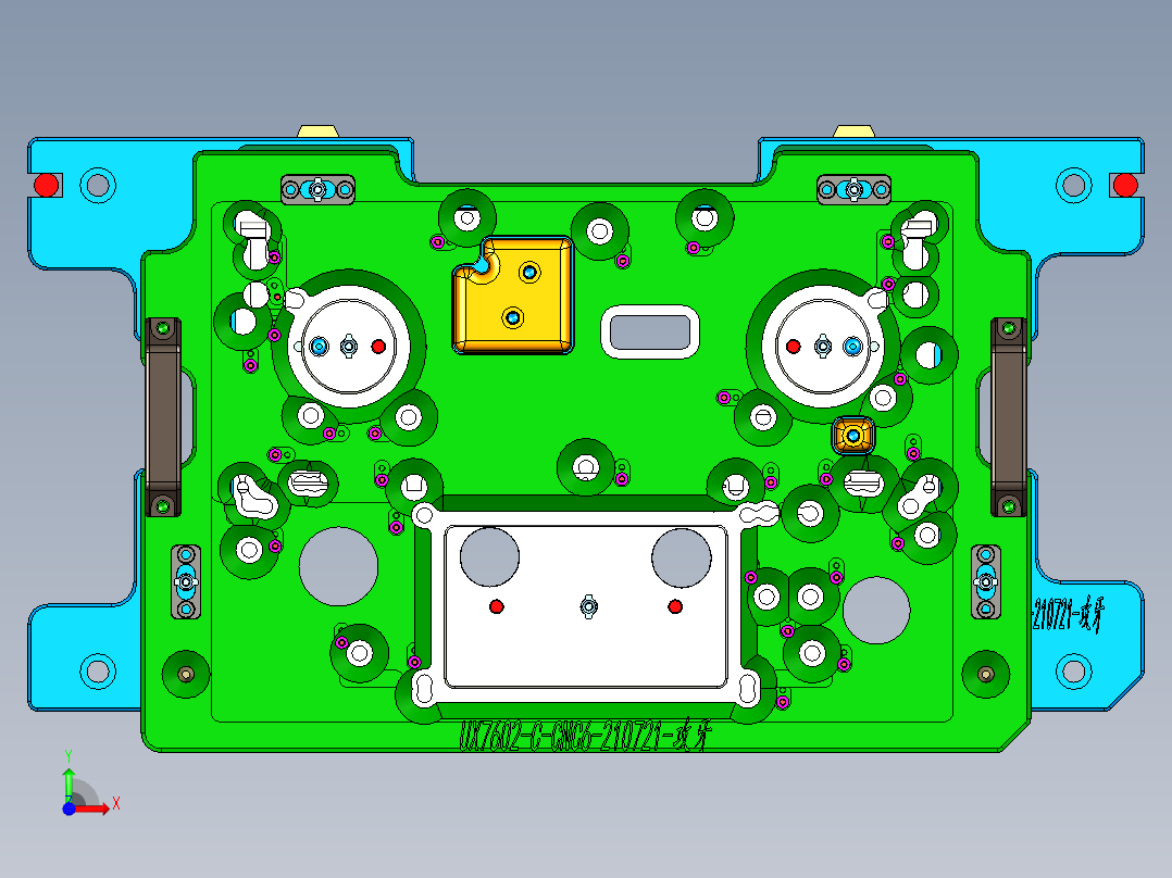 UX7602-C-笔记本CNC工装夹具三维模型CNC6攻牙-210721前视图