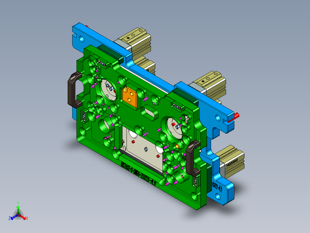 UX7602-C-笔记本CNC工装夹具三维模型CNC6攻牙-210721正等轴测图