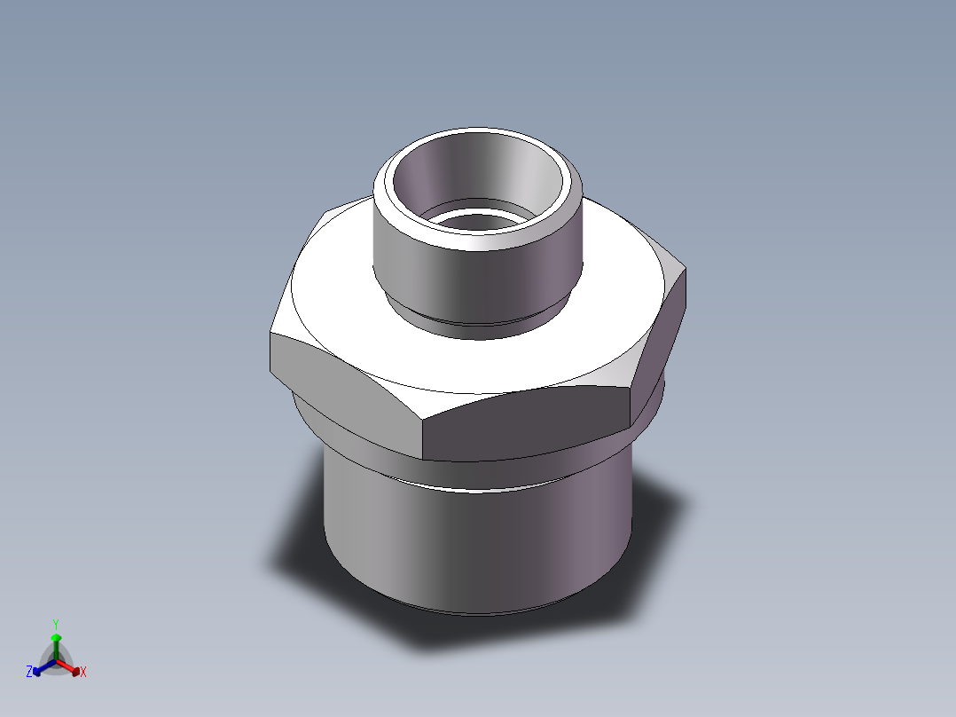 英制管螺纹ED密封、1CB-18-12WD非标正等轴测图