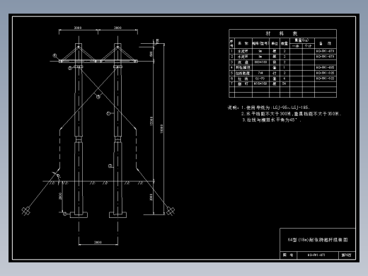 071 K4型(18m)耐张跨越杆