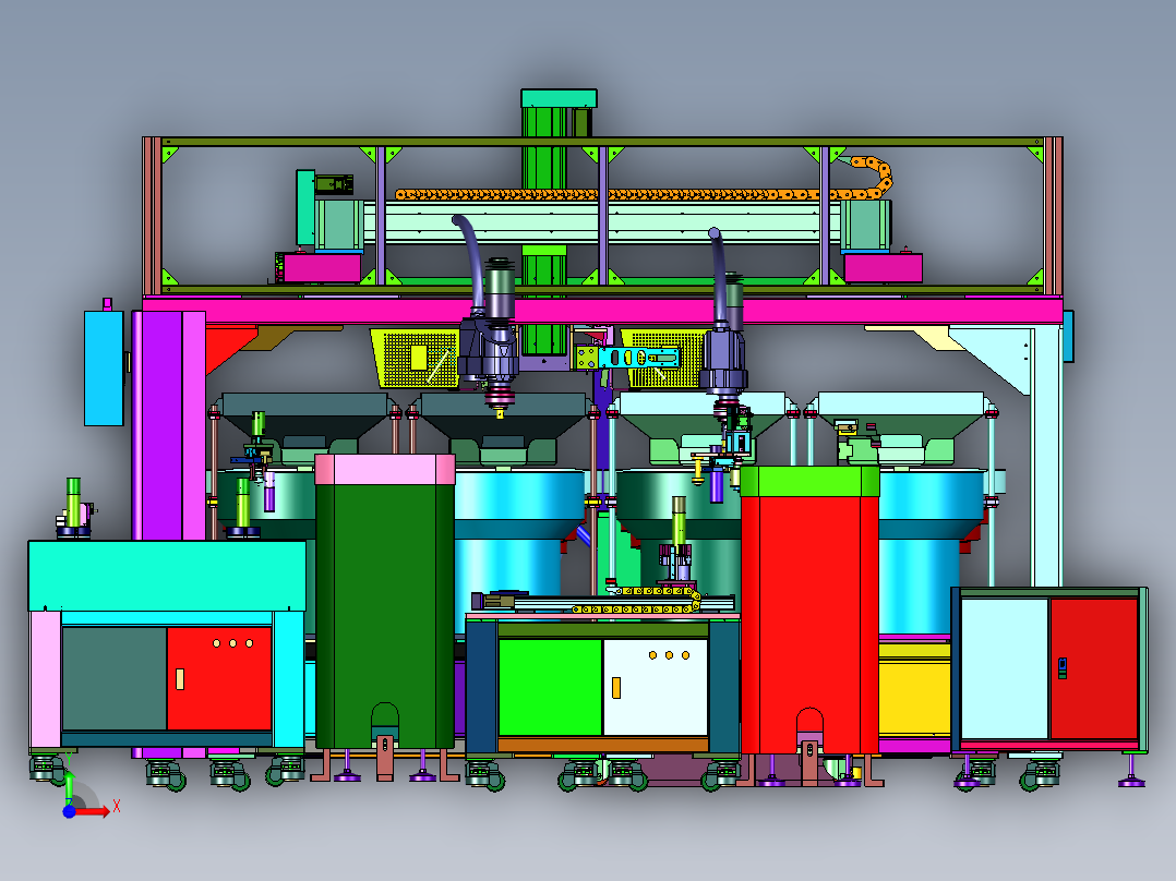 喷雾瓶瓶盖自动装配设备前视图