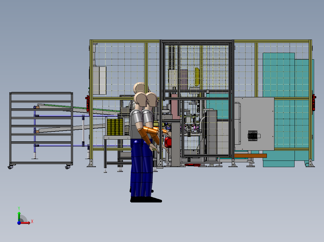 半自动化焊接生产线前视图