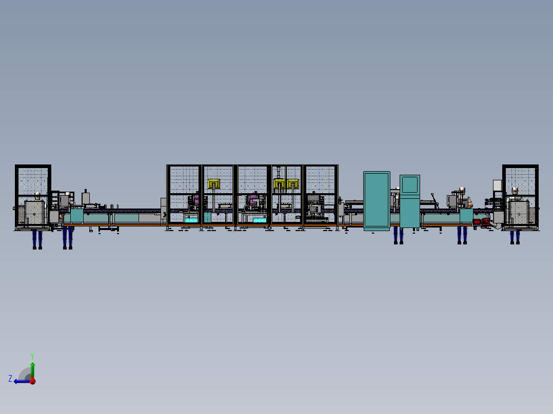 半自动化焊接生产线右视图