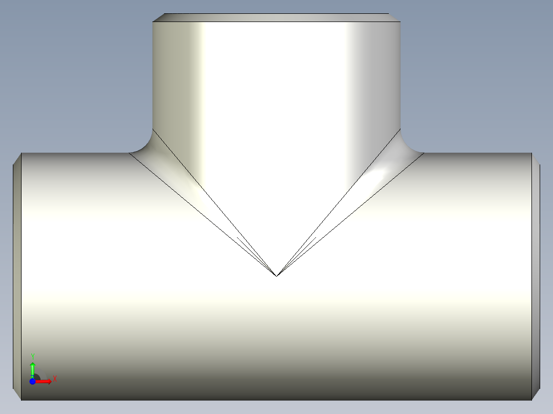 B3004503-DN50 - 三通前视图