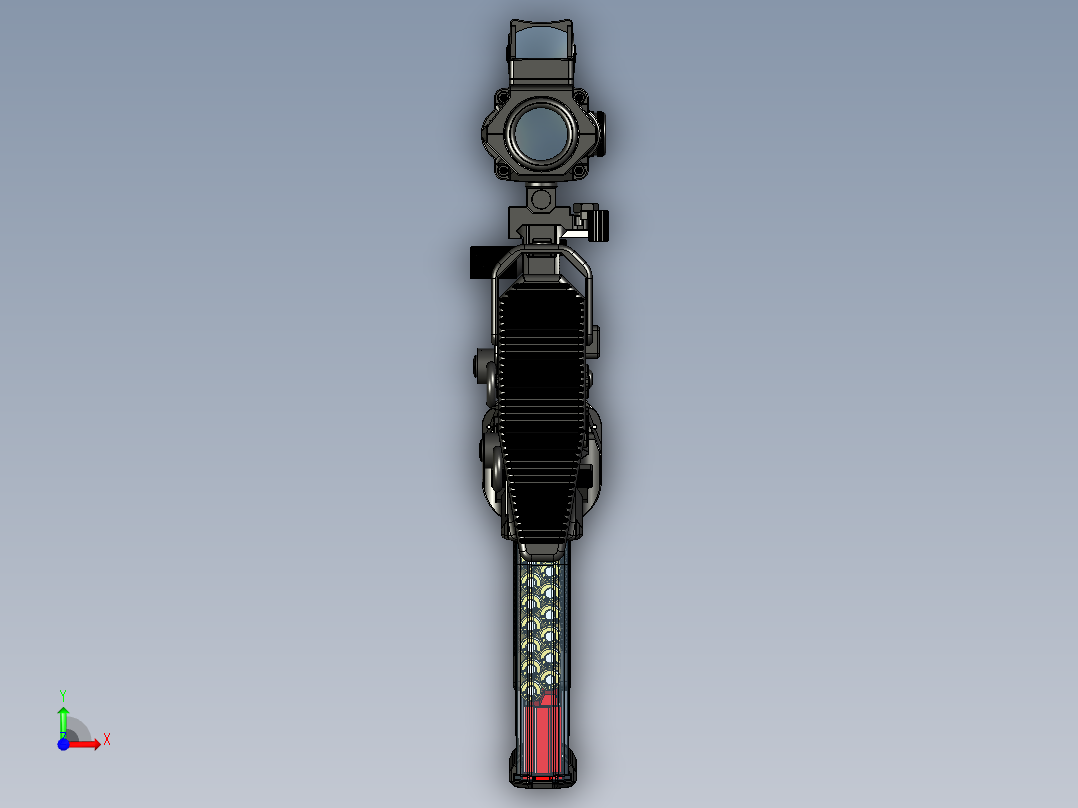 手枪左轮冲锋枪老式狙击步枪设计3D图纸wz-2022-perun-c1-with-grom-1 1 STP前视图