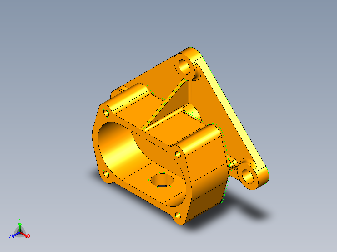机油泵体正等轴测图