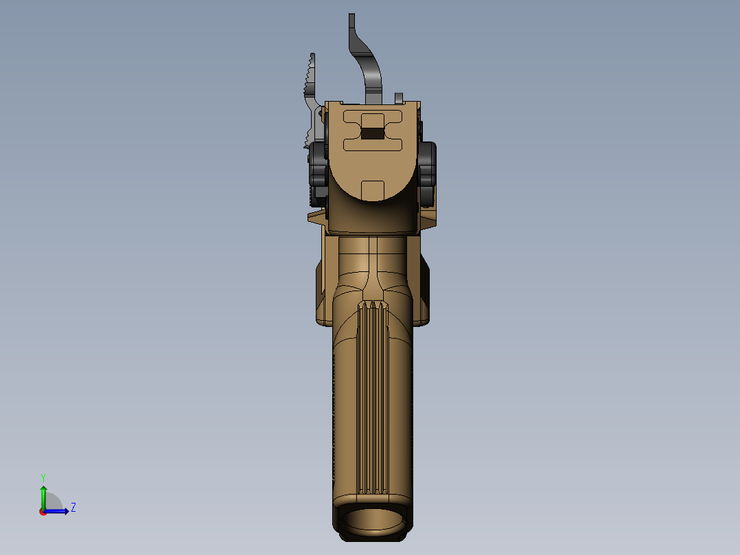 手枪左轮冲锋枪老式狙击步枪设计3D图纸fn-scar-mk16-mk17 SW左视图