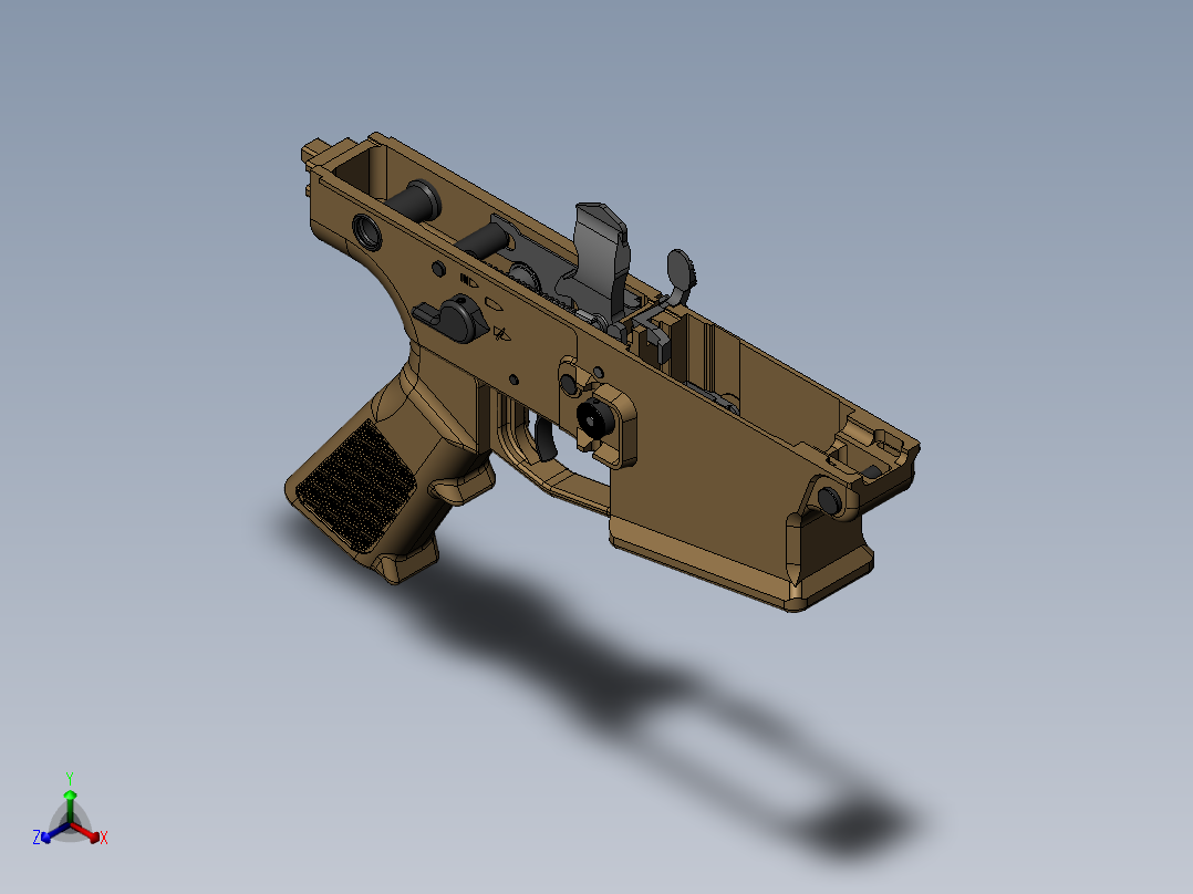 手枪左轮冲锋枪老式狙击步枪设计3D图纸fn-scar-mk16-mk17 SW正等轴测图